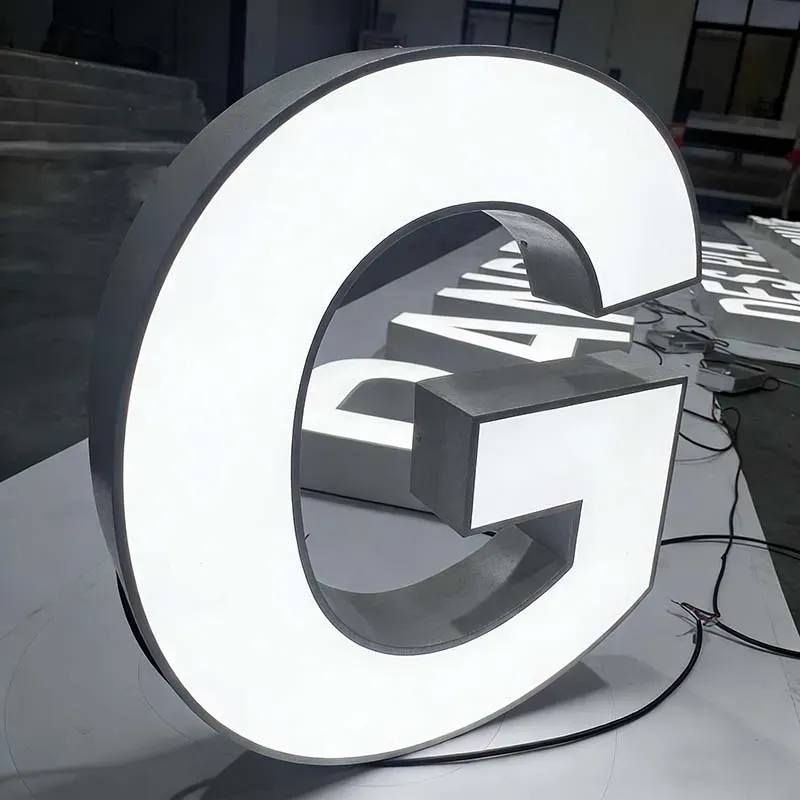 Blue channel letters with blue LED face